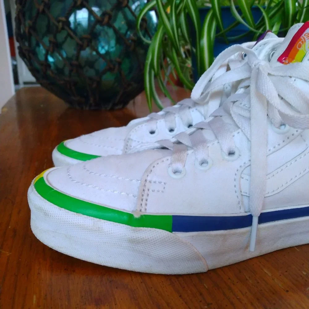Vans Sk8-Hi Tapered True White Rainbow Foxing 7 5.5 Pride🏳️‍🌈 - Picture 6 of 13